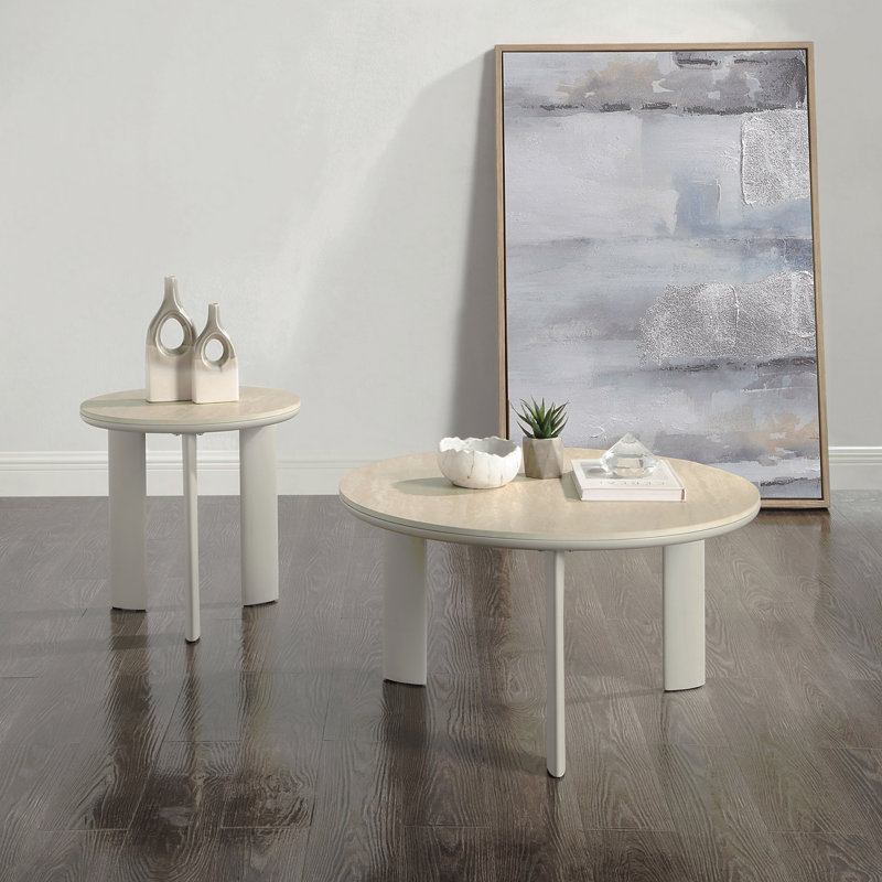 Table basse 1 pièce avec plateau en céramique et finition claire
