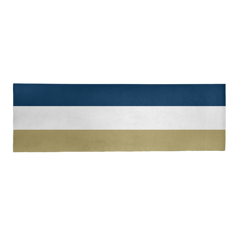 Tapis doré/bleu, Tapis de couloir 2 pi 6 po x 8 pi