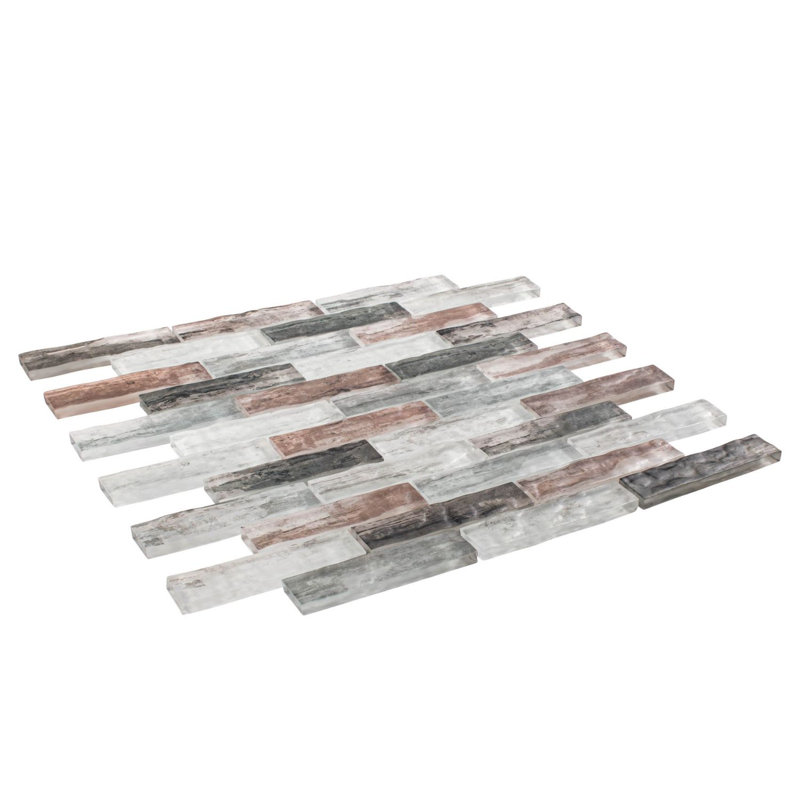 Giovan 1" x 4" Glass Brick Joint Mosaic Shower Walls, Kitchen Backsplash and Floor Tile, Nostalgia