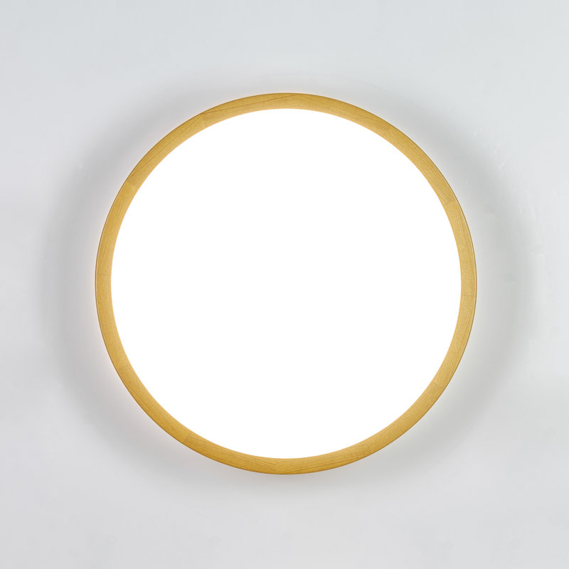 Demitric Glass Flush Mounted Sconce, Light Oak, 47.5cm H x 47.5cm W x 7.7cm D