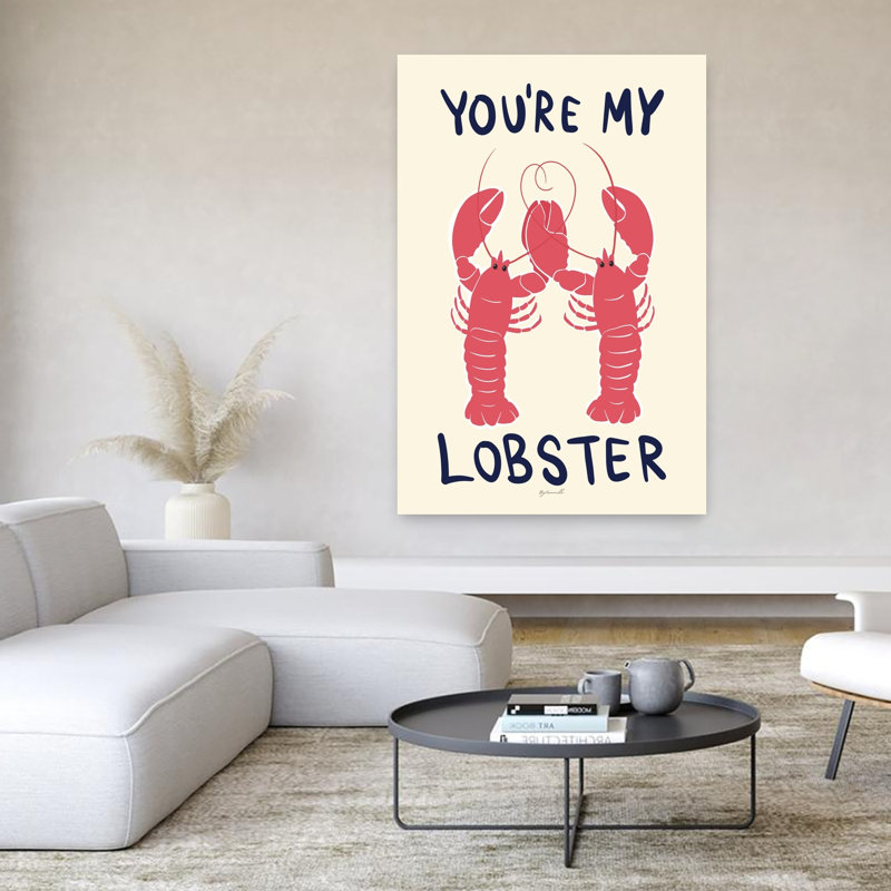 Art romantique, homard romantique, H 60 po x l 40 po