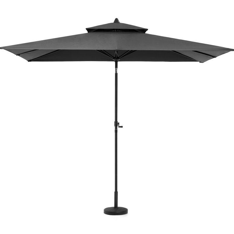 Parasol de marché rectangulaire 59 po x 106 po, base lestée incluse, Noir