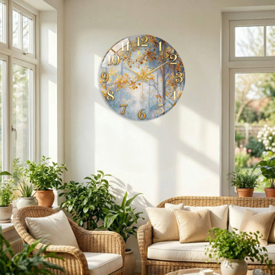 "Autumn Forest", horloge murale en verre