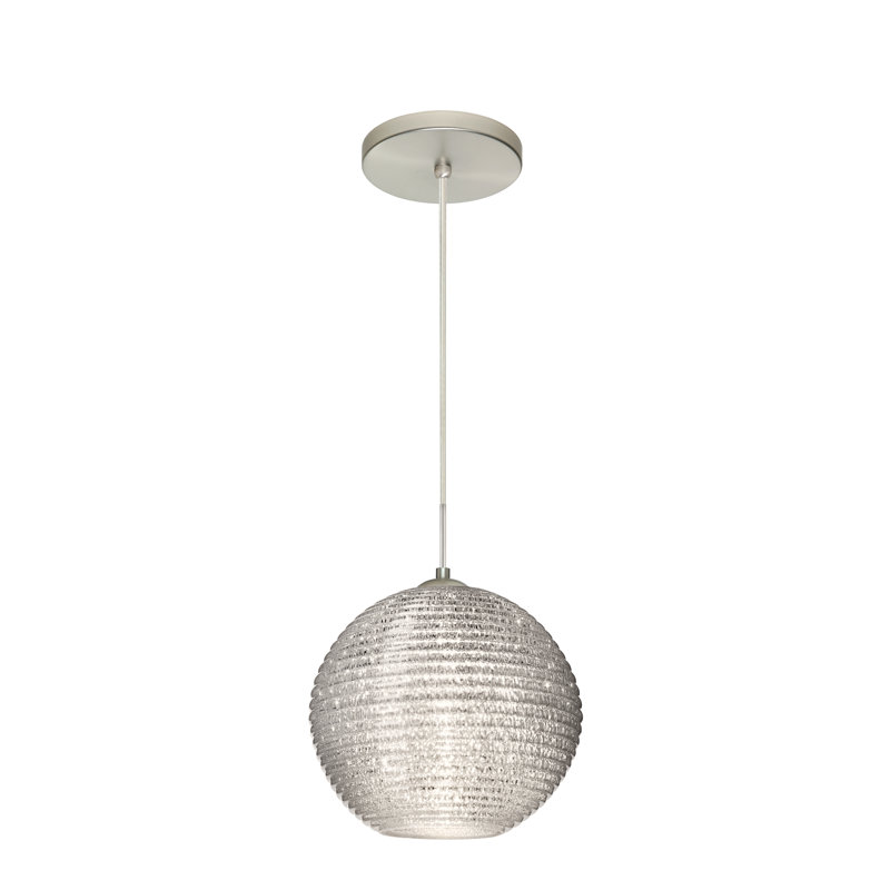 Luminaire sphère suspendu 1 lumières simple Kristall, Oui, Paillettes, Nickel satiné