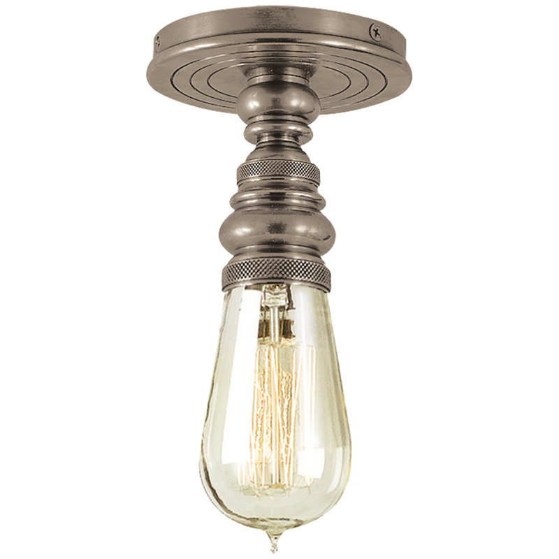 Chapman & Myers Boston Single Flush Mount, Antique Nickel