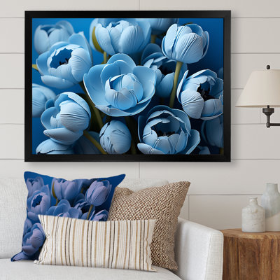 «Azure Blue Tulips Bloom I» sur toile