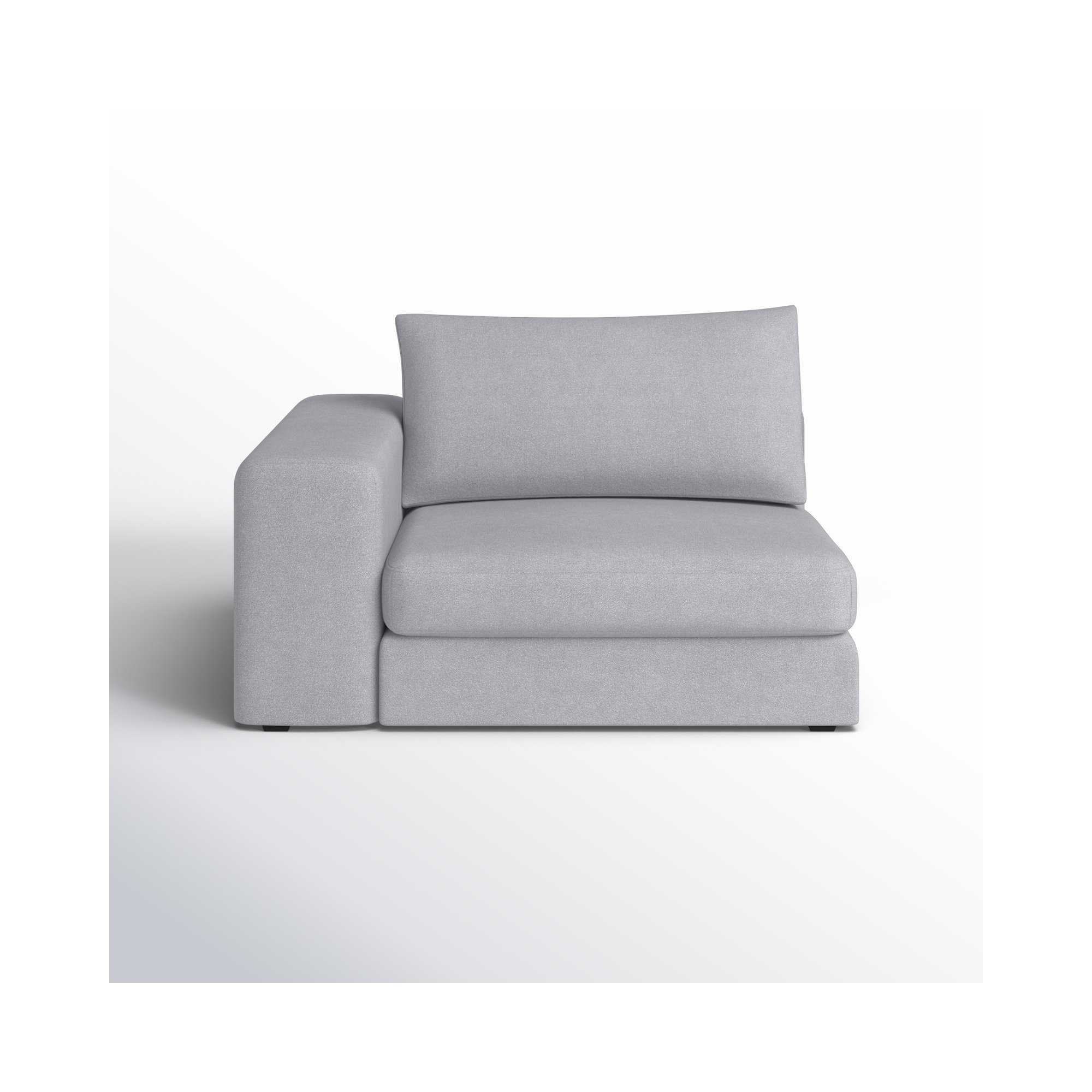 Ojai 50" Wide One Arm Chair, Gray Plainweave