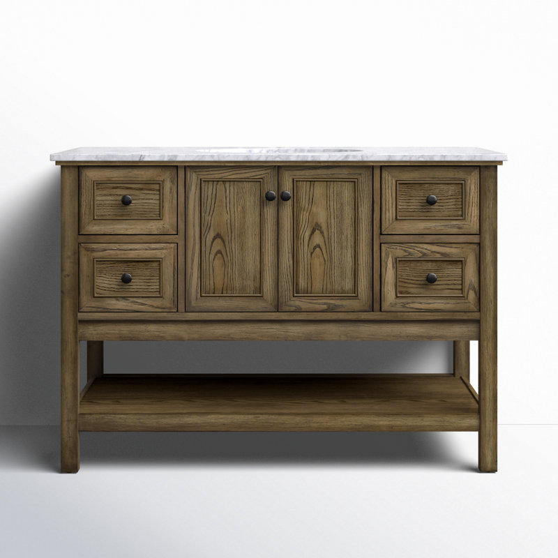 Bonsai 48'' Single Bathroom Vanity with Marble Top, White