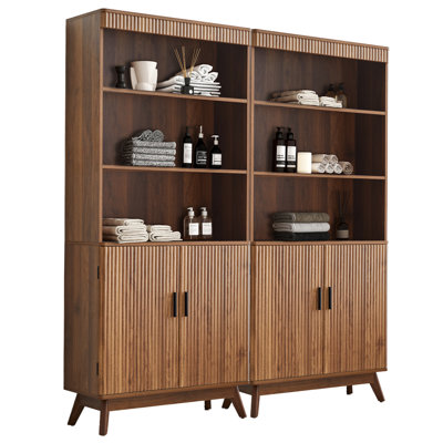 68'' Tall Storage Bookcase With Cabinet