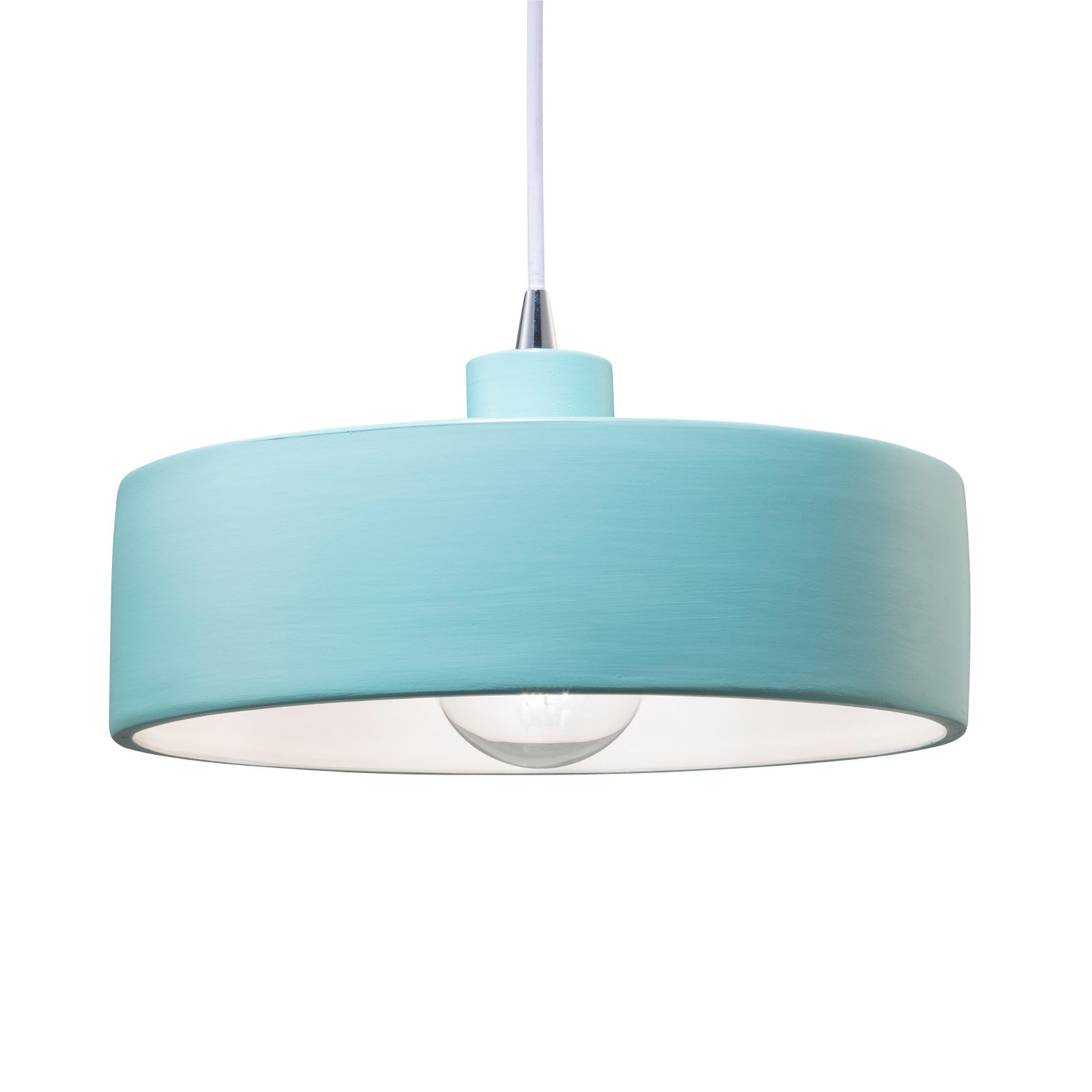 Fens Single Light Ceramic Dimmable Pendant, Reflecting Pool, Brushed Nickel