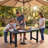 Outdoor Dining Set HDPE Rectangular Patio Table