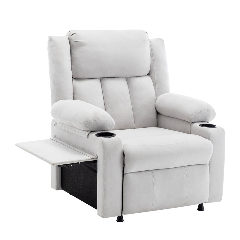 Fauteuil inclinable de massage lombaire chauffant de 31,9 po de largeur, moderne et classique avec table basse et porte-gobelets