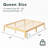 12" High Solid Wood Platform Bed, Easy Assembly, No Squeak-1445230536