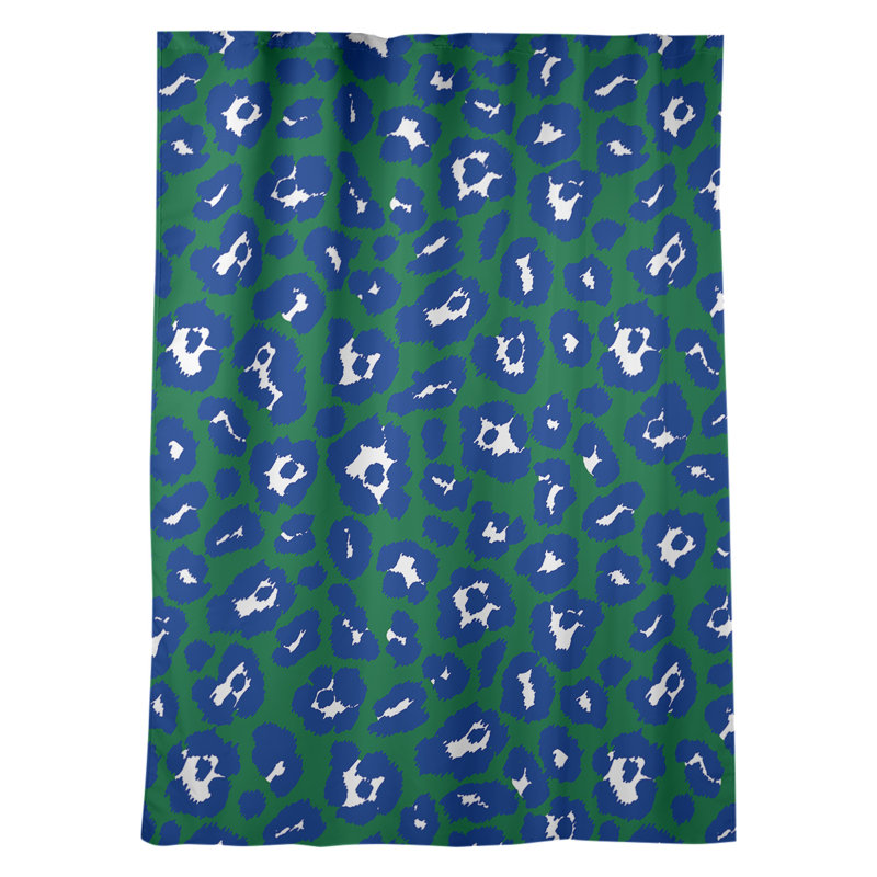 Room Darkening Curtain Single Panel, Green/Blue/White
