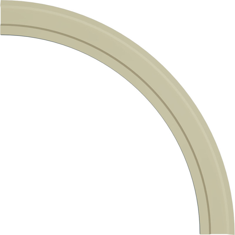 Ensemble d'anneaux de plafond Egg and Dart, H 42 po x l 42 po x P 0,625 po, Simple (1/4 d'un cercle complet)