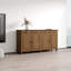 Buffet en bois massif à 4 portes et 4 tiroirs Rubi, armoire traditionnelle de 66,5 pouces de largeur-375697759