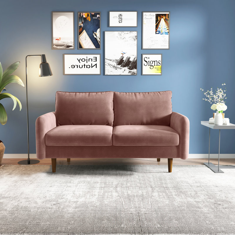 Causeuse Anacapa, Velours rose