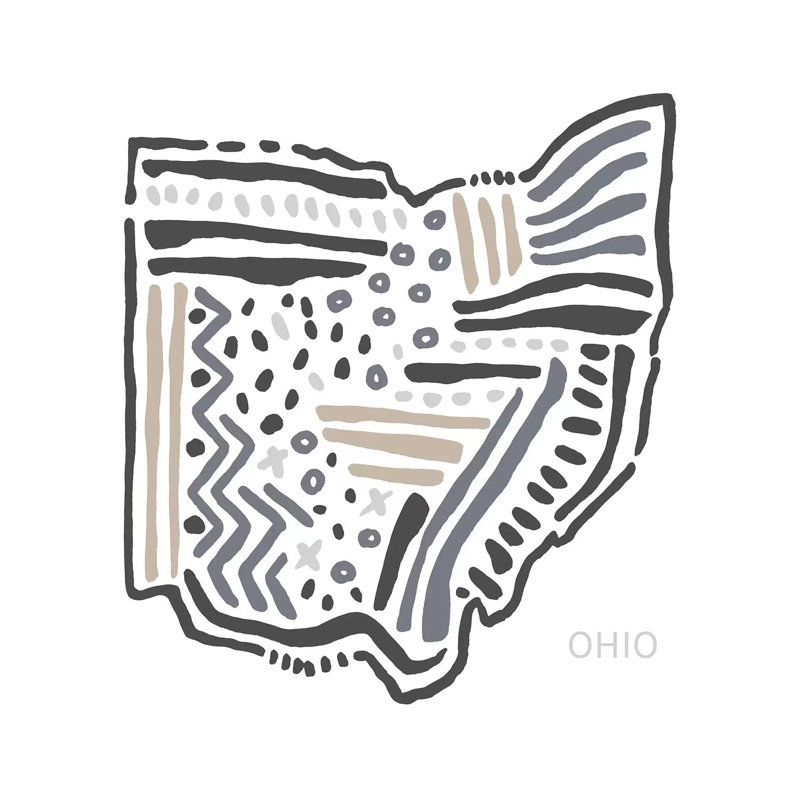 Ohio, par déclaration de biens - impression sur toile tendue, H 12 po x l 12 po x P 0,75 po