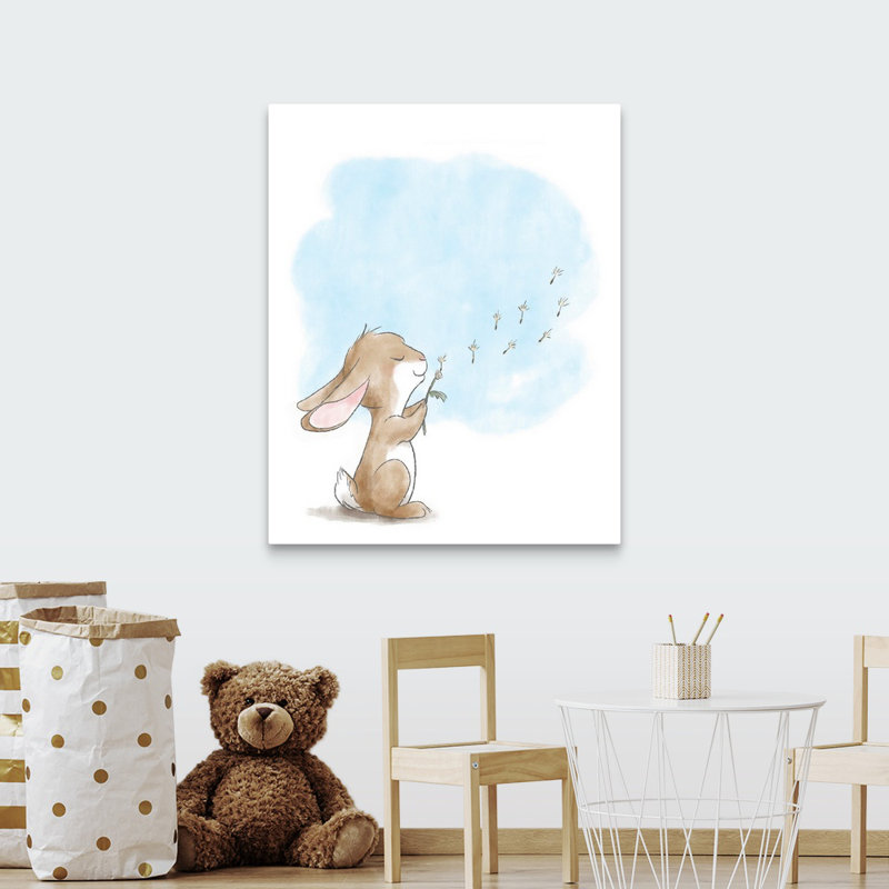 « souffleing pissenlits », impression Little Bunny, Toile, H 45 po x l 36 po x P 1,25 po
