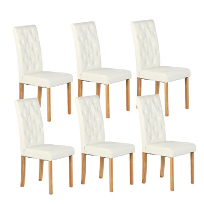 Dining Chair Set,High Back Kitchen Chair,Button Upholstered Dining Chair,Solid Faux Leather Living Room Chair