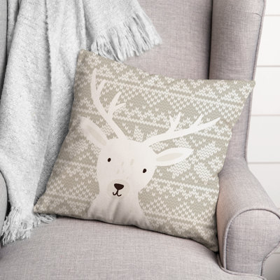  Winter Deer Square Throw Cushion
