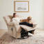 Fauteuil inclinable de massage surdimensionné et chauffant avec fauteuil berçant et pivotant-1923453928