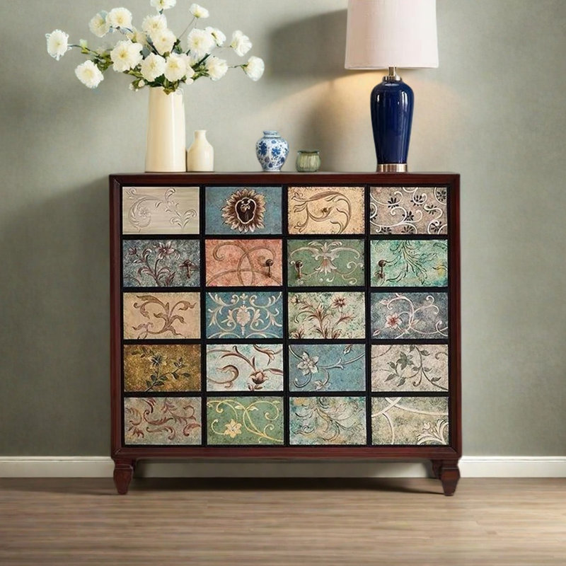 Armoire d'appoint multifonctionnelle peinte rétro