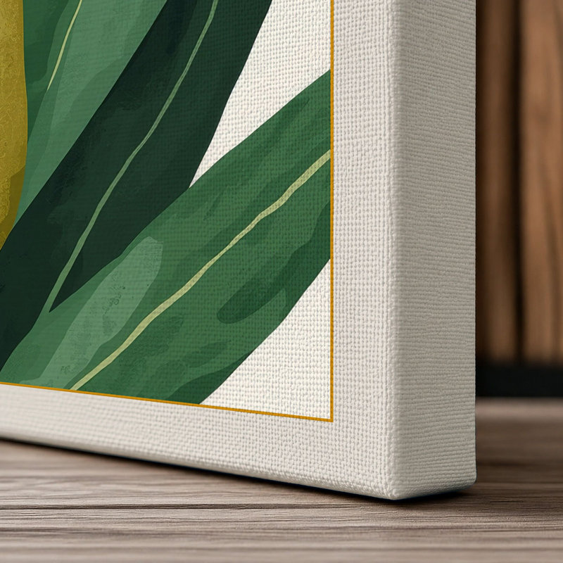 Leaf Study Botanical - Wrapped Canvas, 30x20 - 76.2 x 50.8 cm, Cream Border