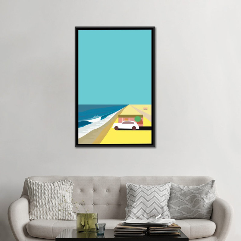 « mar de cortez », impression sur toile, H 26 po x l 18 po x P 1,5 po, Toile avec cadre noir, Pas de tapis