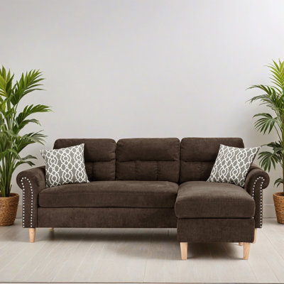 87.02" Wide Reversible Sectional Sofa & Chaise