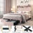 Wingback Upholstered Bed Frame with Galaxy Star Projector Speaker USB, Drawers and Storage Headboard-689939969-689939971