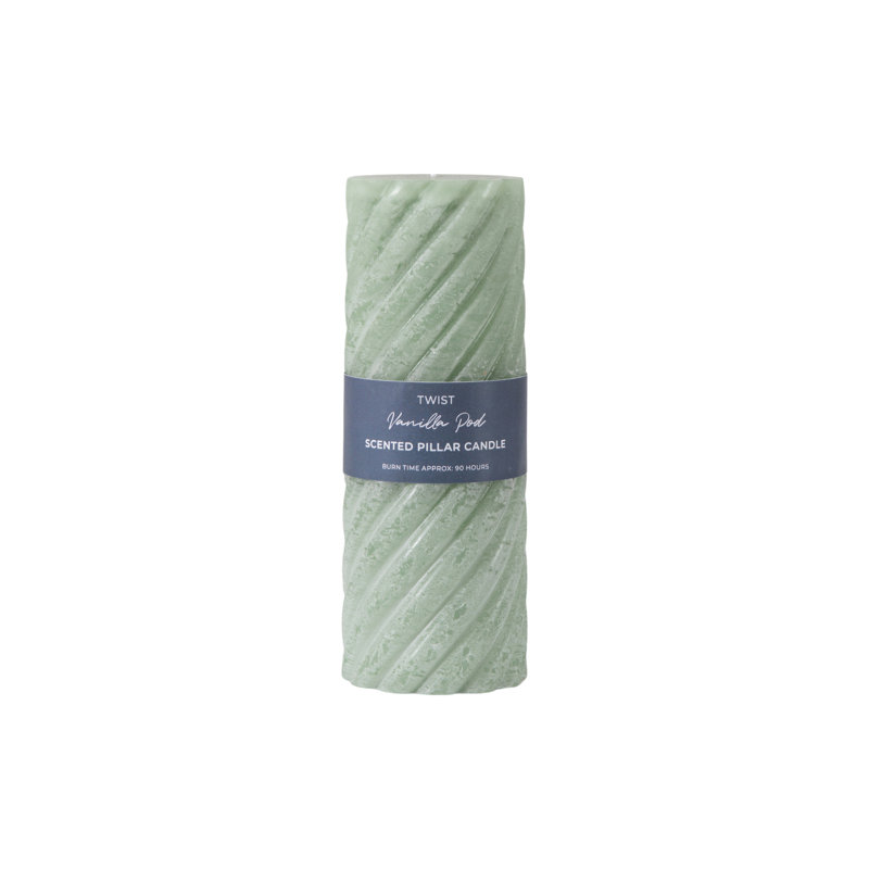 Vanilla Pillar Scented Pillar Candle, 20" x 7.50", Sage 