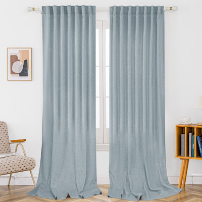 Toyoko Linen Blend Semi-Sheer Back Tab Curtains 