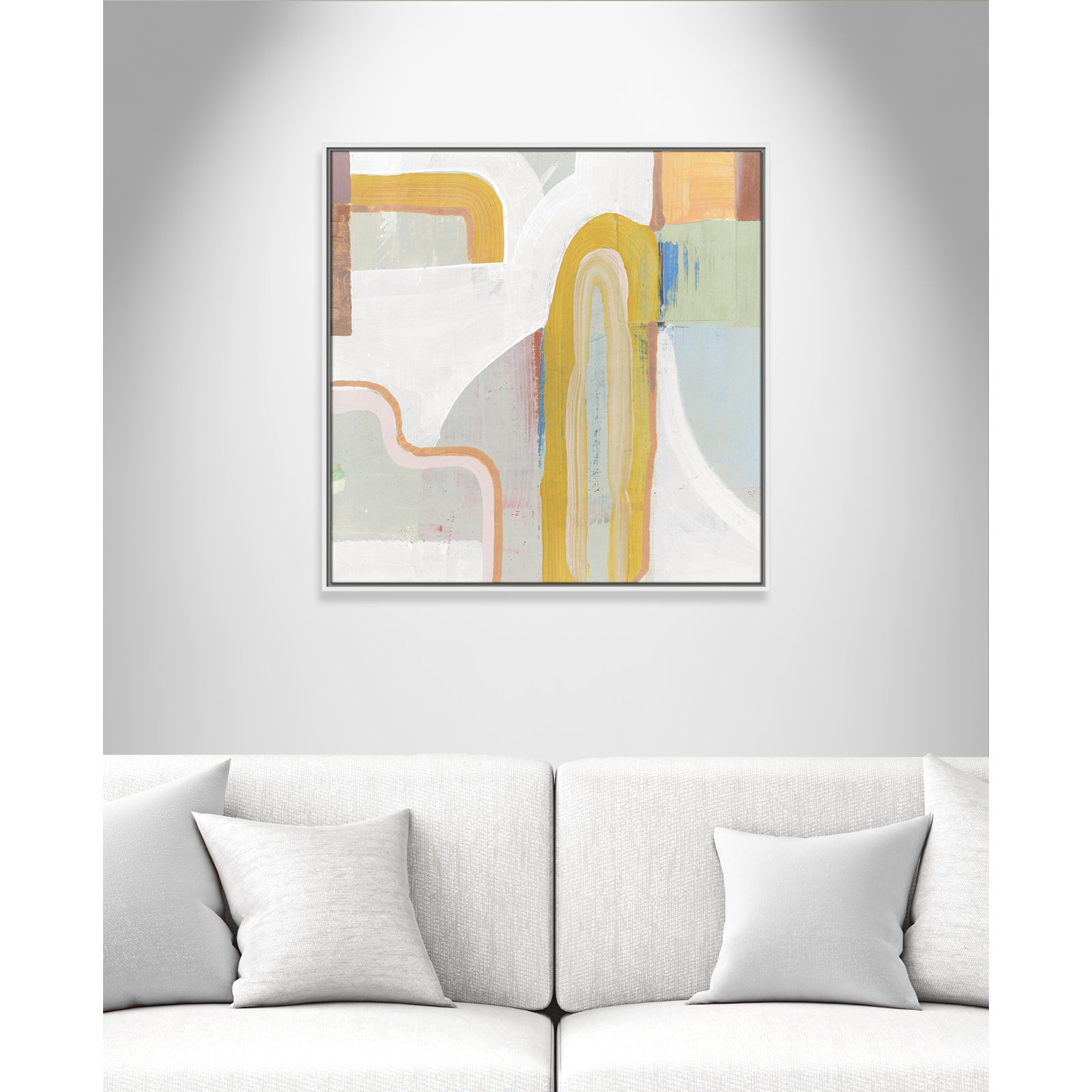 Copeland "Together Again II" Painting by Cartissi, 31.5" H x 31.5" W x 2" D, White
