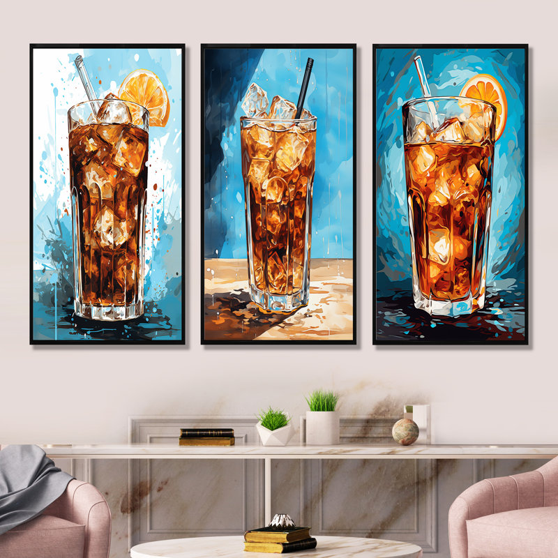Cocktail froid café froid, Cadre flottant noir, H 32 po x l 48 po