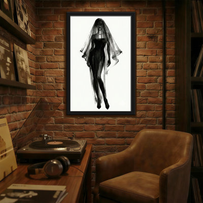 Abstrait, reproduction d'art en noir et blanc
