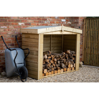197.5cm W x 80.8cm D Solid Wood Log Store