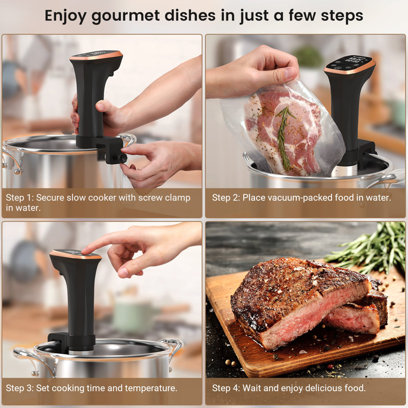 Sous Vide Cooker, Touch Control, IPX7 Waterproof Compact Sous Vide Machine Pro