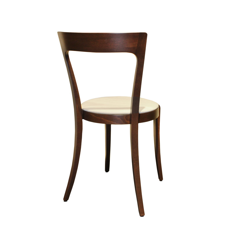 20.5'' Dark Walnut Upholstered Side Chair with Off-White Fabric