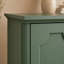 Buffet de style champêtre vert de 63 pouces avec 4 portes, charnières à fermeture douce, panneaux décoratifs et pieds fuselés surélevés-1839526296