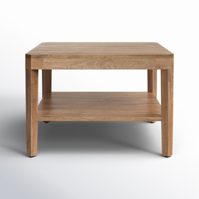 Ardentown Transitional Two-Tiered Square Coffee Table, Natural