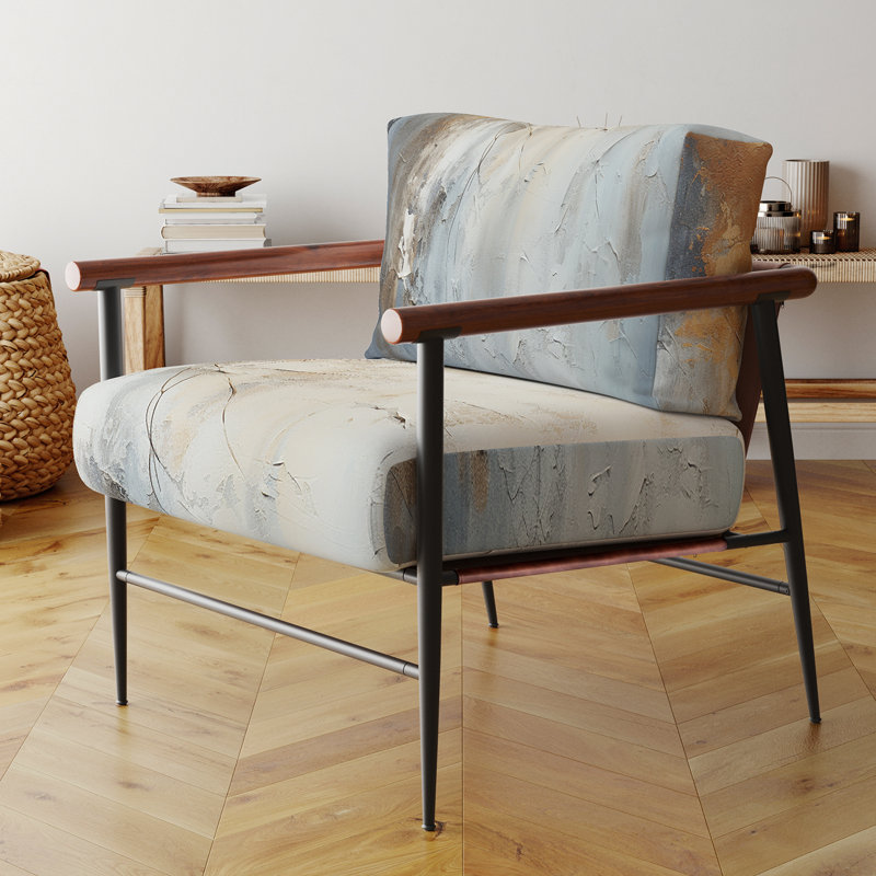 Fauteuil d'appoint rembourré beige, Noir