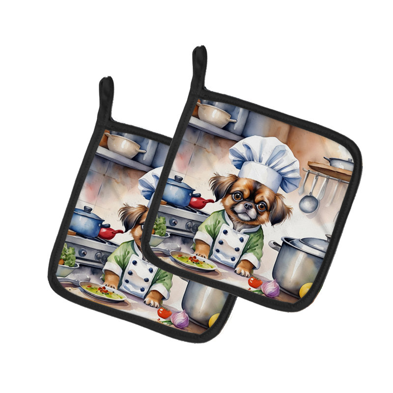 Caroline's Treasures The Dog Chef Polyester Potholder Set