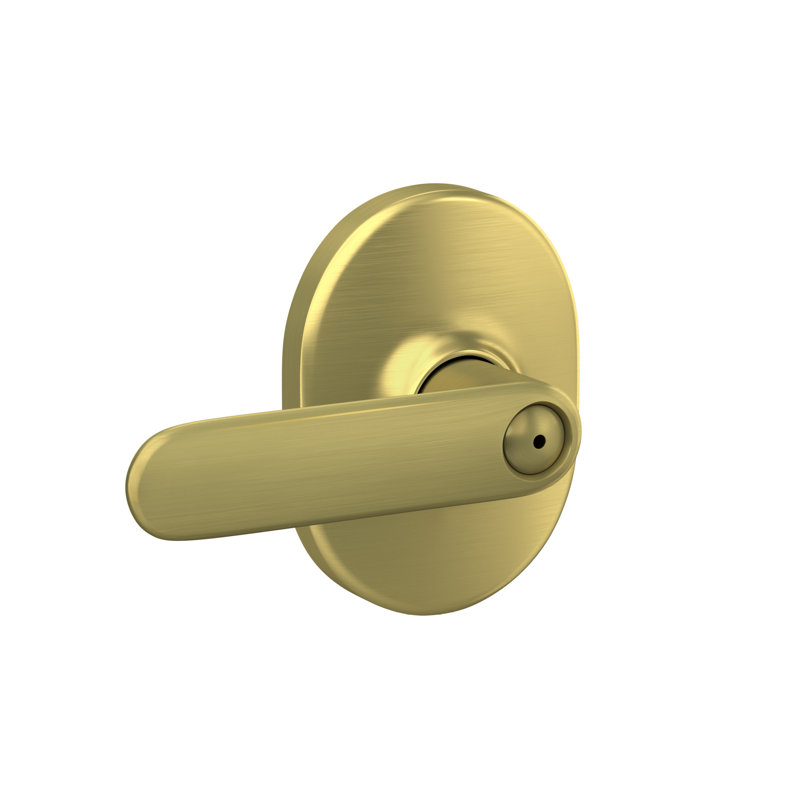 Davlin Lever With Remsen Trim Bed And Bath Lock, Satin Brass