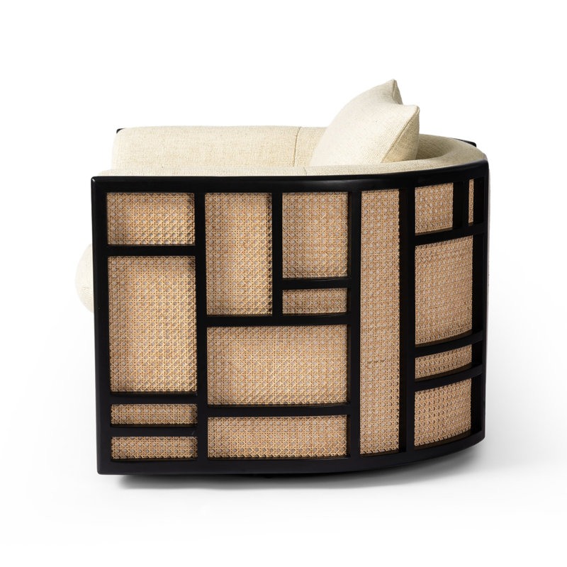 June Swivel Armchair, Thames Cream Polyester Blend