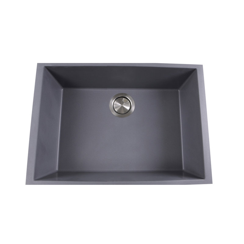 23.63'' L Single Basin Kitchen Sink, Titanium Gray