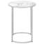 Élégante table de salon avec base en stratifié blanc et pieds en métal gris