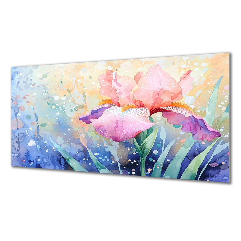 Summer Glowing Symphony Of Iris II - Irises Metal Wall Art Decor, Traditional Metal Print, 28" H x 60" W x 0.84" D