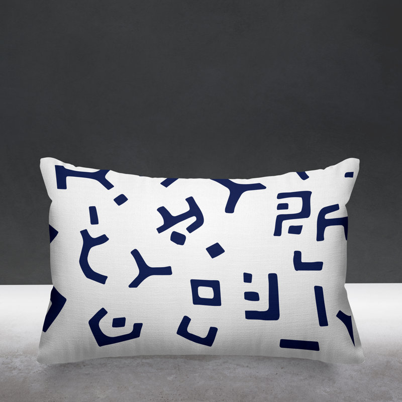 Housse et insert de coussin rectangulaire Adanya, Bleu marine