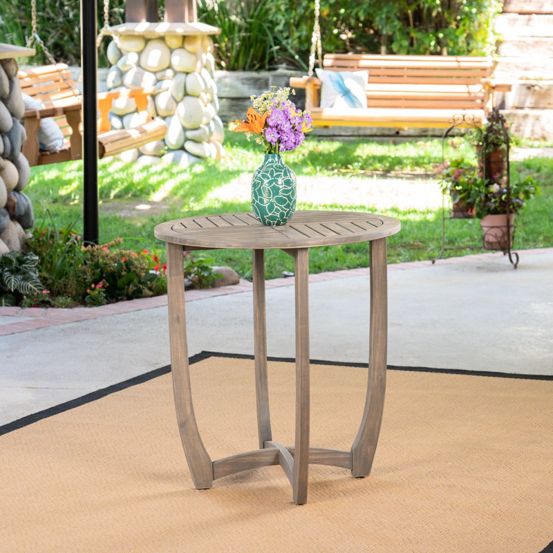 Table en bois gris rustique - conception de 27,5 po avec apparence